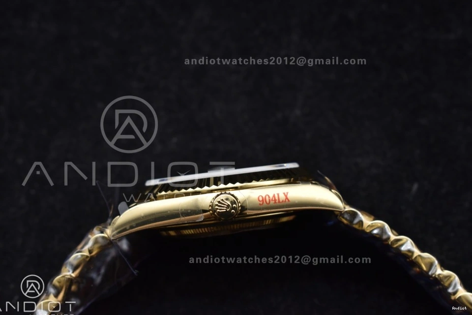 Black Green 40 President V4 Bracelet Weight) on 904L Steel YG A2836 QF Dial Edition (Gain DayDate Best 0118